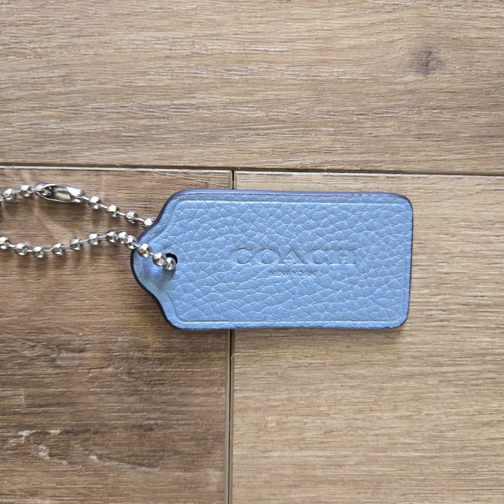 Coach Cream and Blue Leather Keychain Set - Picture 3 of 5